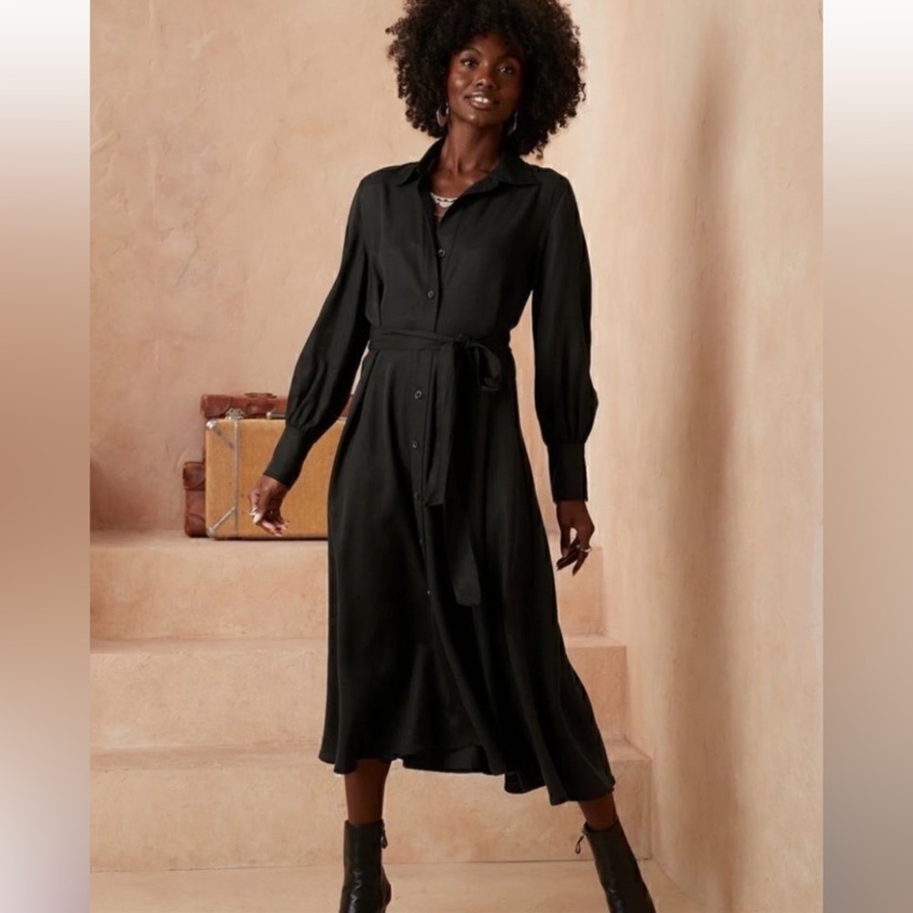 NWT! Banana Republic Tencel Shirtdress — Elegant Long Sleeve